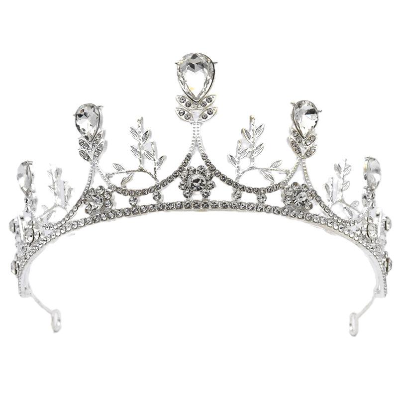 Korejská svatební tiára, svatební šaty, doplňky, ručně vyšívaná princeznovská koruna, tiára, koruna