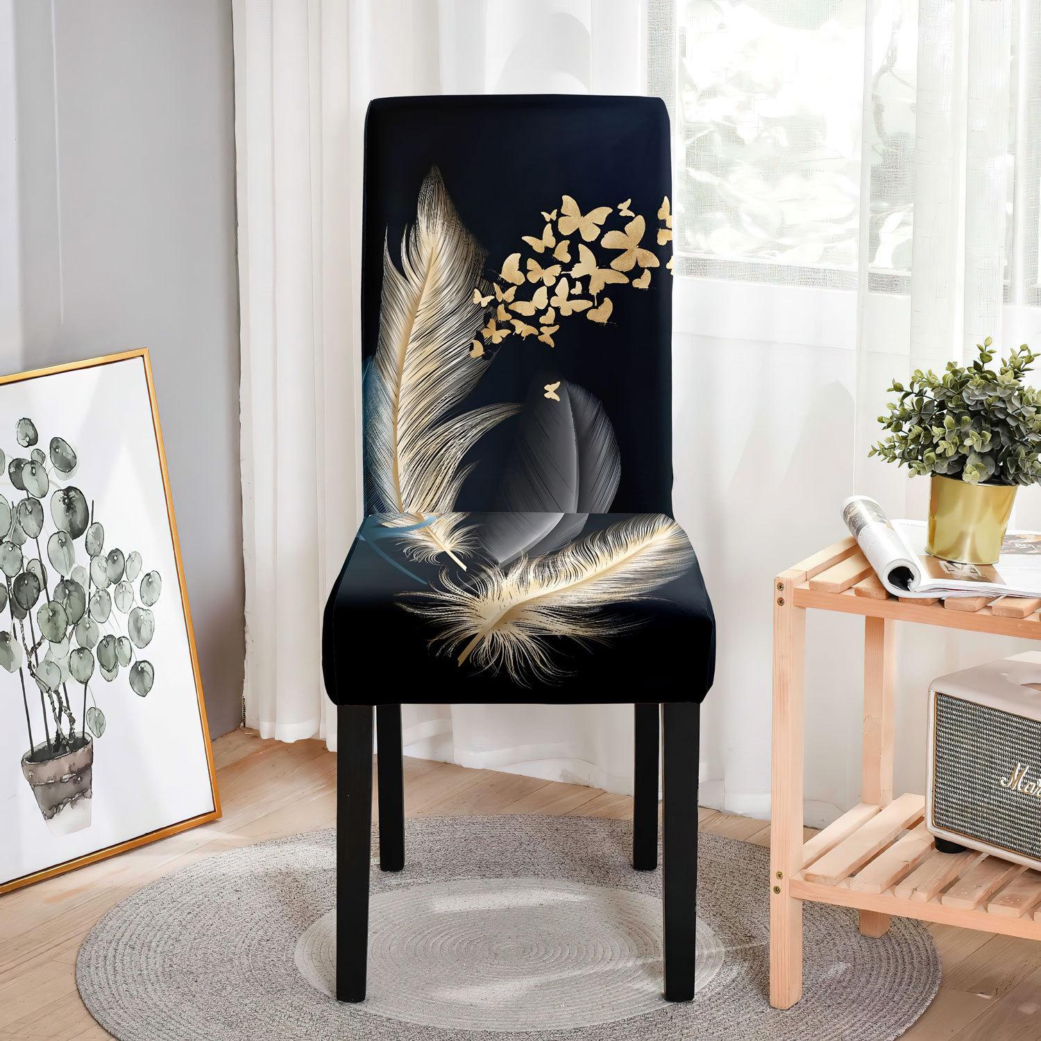 

Чехол для стула с принтом из мрамора, универсальный чехол для стула Four Seasons для дома YT352