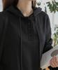 Loose-Fit Drawstring Button Long-Sleeve Hoodie
