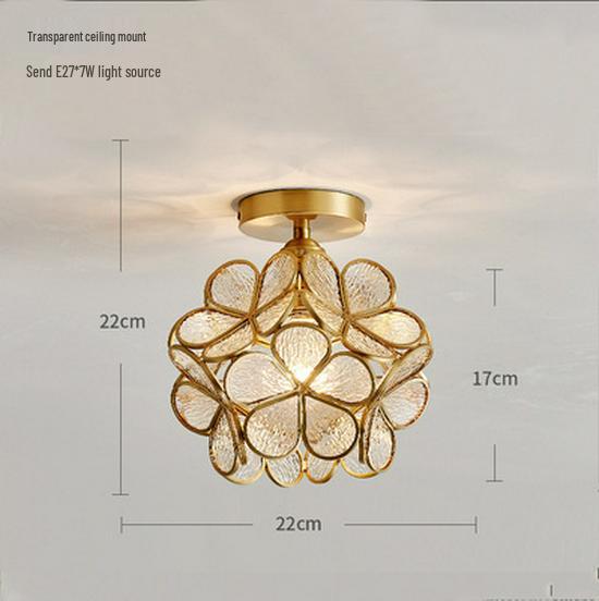 Postmodern Japanese Nordic Petal Chandelier - Luxury Copper Bedroom & Living Room Lamp