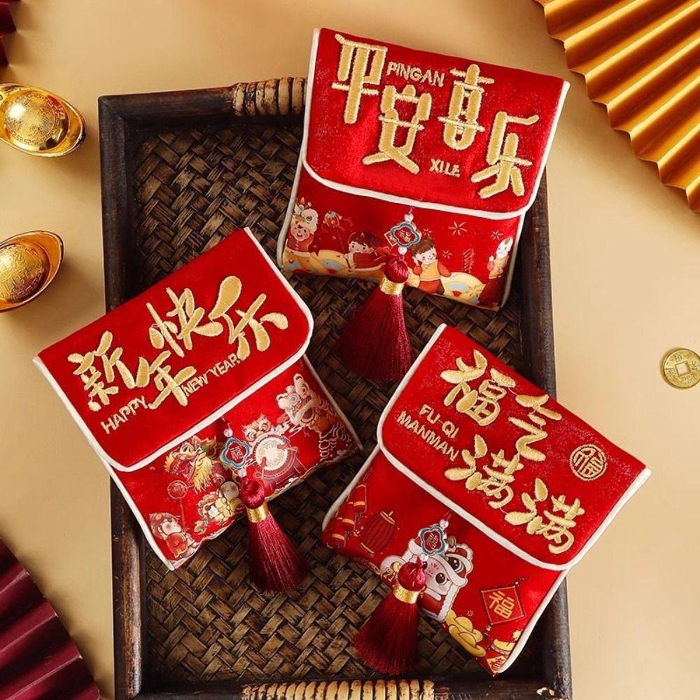Tragbar Traditionell Neujahr Neujahr Tasche Gut Glück Segen Tuch Glücksgeldbeutel Geschenktaschen Frühlingsfest
