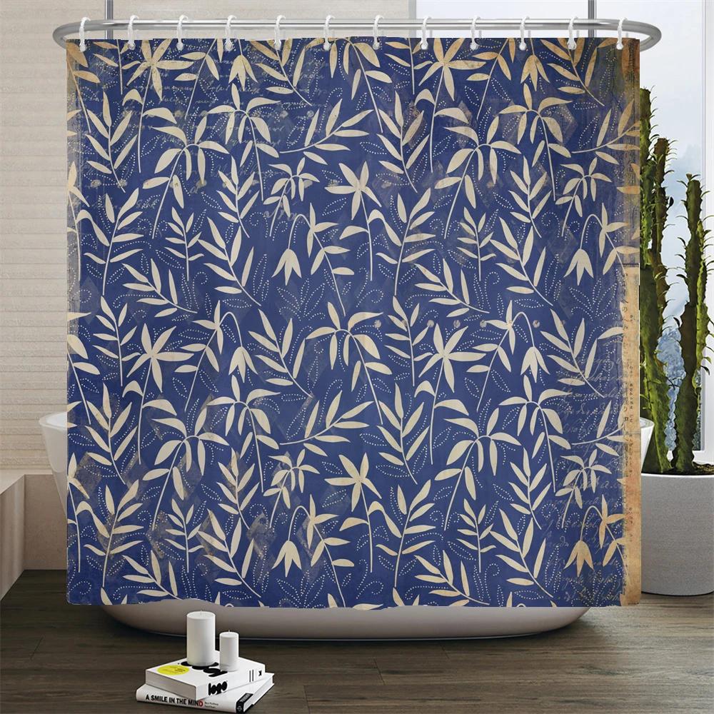 

Занавески для душа в японском стиле с цветами и птицами, занавеска для ванной комнаты с цветами сливы, водонепроницаемая тканевая полиэстеровая занавеска для ванны с крючками W120xH180cm