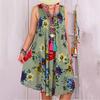 Summer New Loose Print Sleeveless Women's Dress
