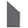 WPC Fence Set 4 Square Panels + 1 Diagonal Panel 792 X 186 Cm Grey