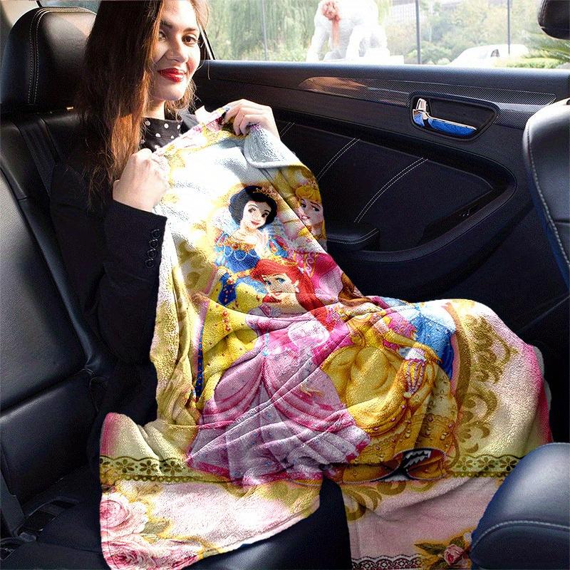 1pc Princess Printing Blanket - Soft, All-Season Throw for Living Room, Bedroom,Personalized Gift with Adorable Cartoon Design