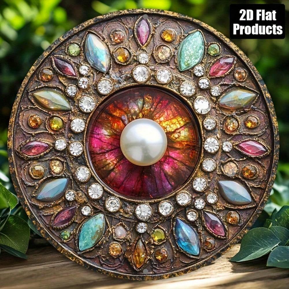 

Aluminum Wall Art Sign Pearl Round Metal Plaque 2D Flat Decor for Home Bar Coffee Shop Office 8x8 Inch 20x20