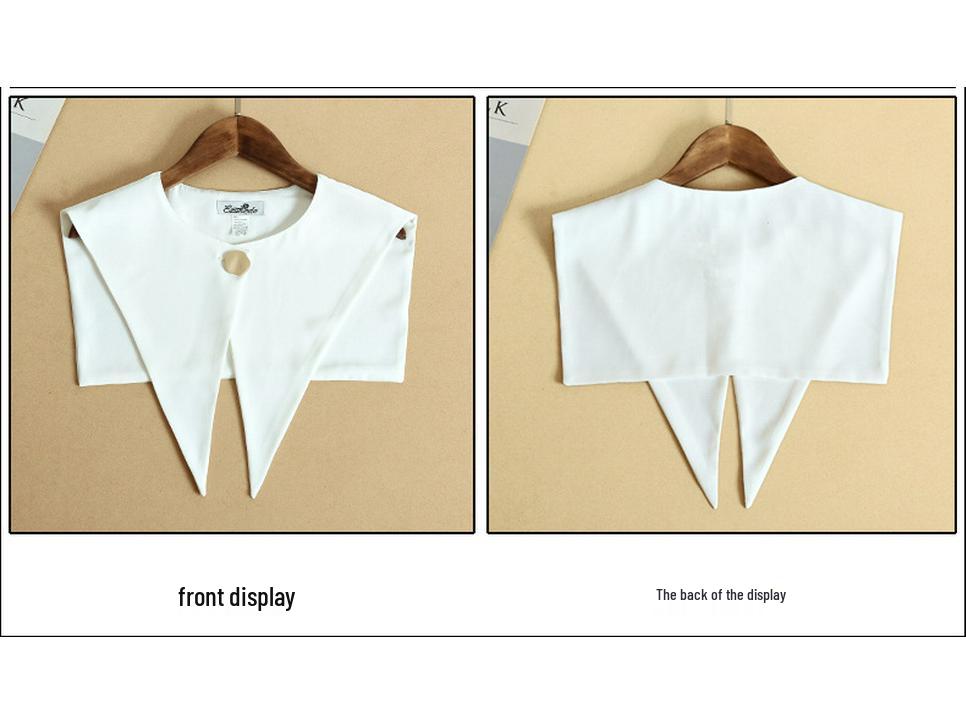 Preppy Navy Collar Sleeveless Button-Up Dickey Shawl