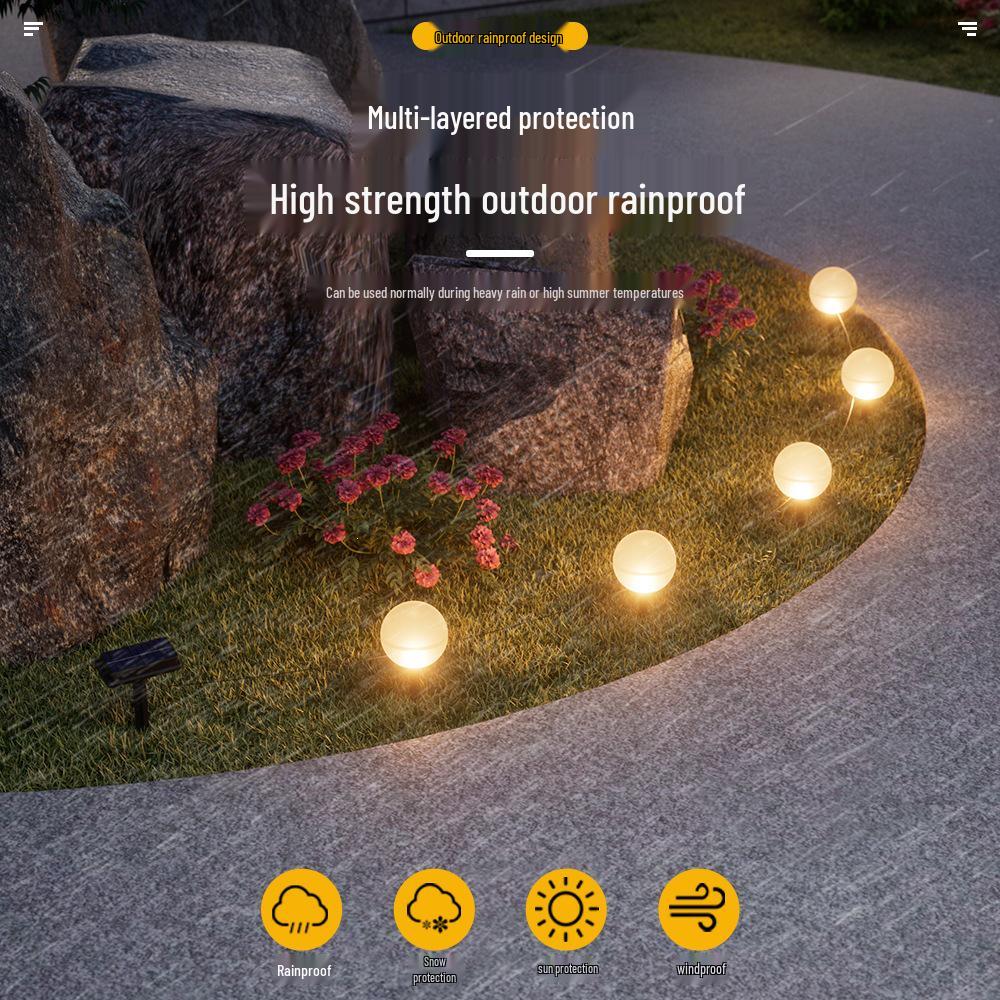 Rainproof Solar Sphere Garden Lamp for Outdoor Lawn and Courtyard