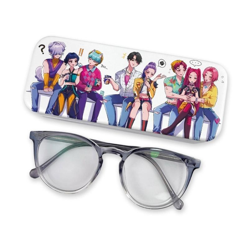 Anime PU Leather Glasses Case Witch Hunters Design Soft Lining for Scratch Prevent Eyewear Holder for Daily Travel Use