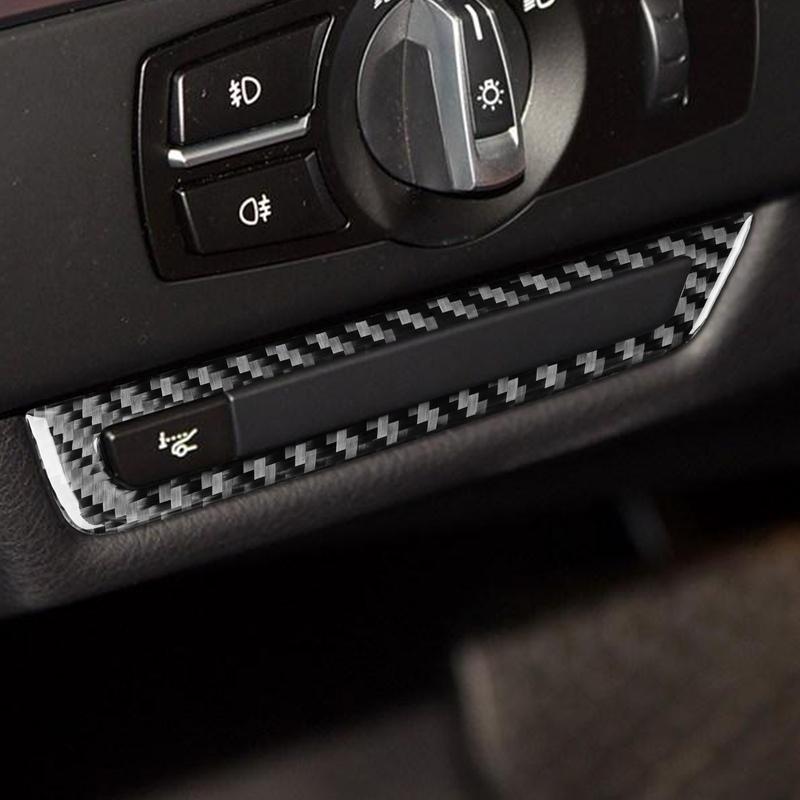 Real Carbon Fiber Car Accessories Dashboard Button Frame Cover Soft Sticker For BMW 6 Series/M6 F06 F12 F13 M Sport 2011—2018