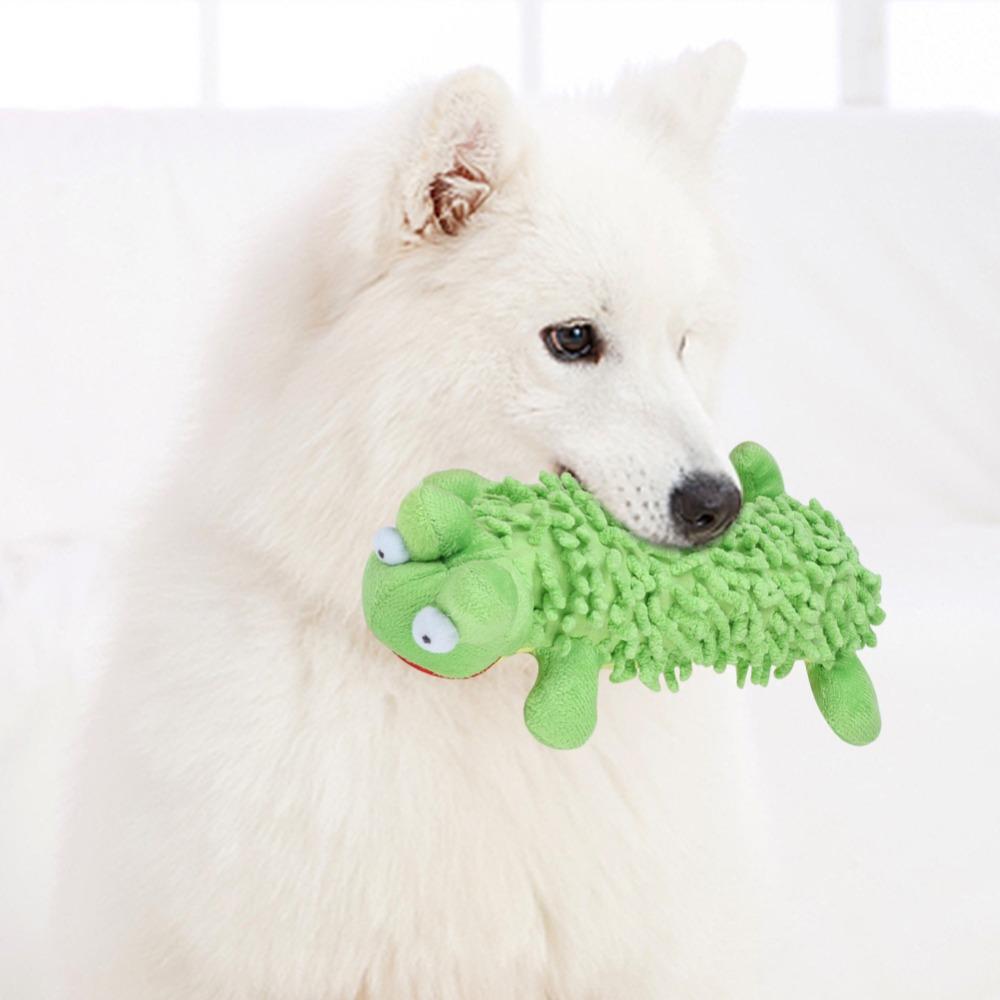 2 pcs Hippo Shape Squeaky Dog Toy Mop Fleece Interactive Dog Toy Dog Plush Toy Teeth Grinding