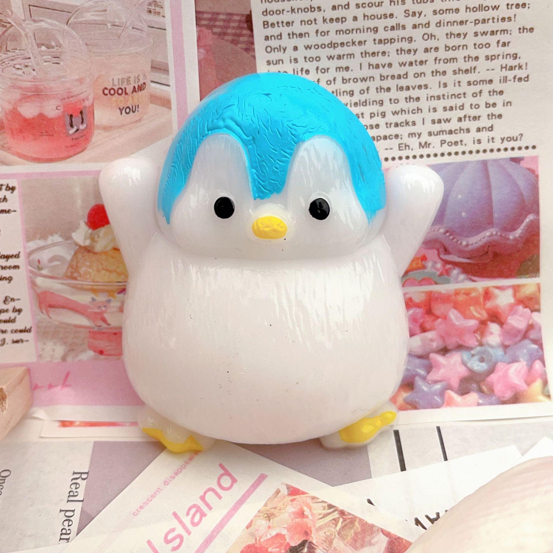Kawaii Chubby Penguin Squishy Toy Black Blue Stress Relief Fidget Gift for Kids Couple Birthday Party Decoration