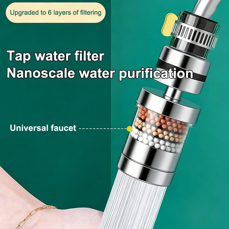 360 Degree Rotatable 6 Layers Faucet Filter Kitchen Tool Sink Bathroom Accessories Bubbler Filtration Faucet Splash-Proof Shower