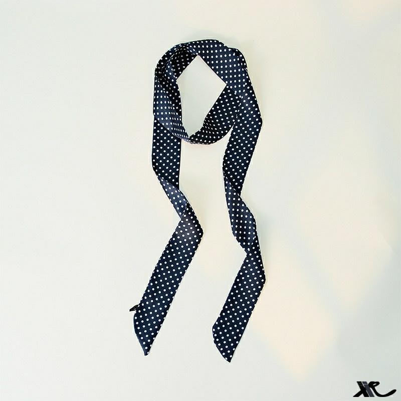 Silk Polka Dot Tie Waist Scarf: Long, Narrow Belt & Ribbon for Trousers, Waist Cincher, or Accessory