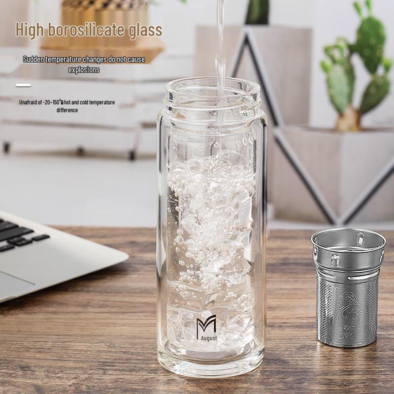 MINGHUI Double-Layer Glass Tea Infuser Bottle