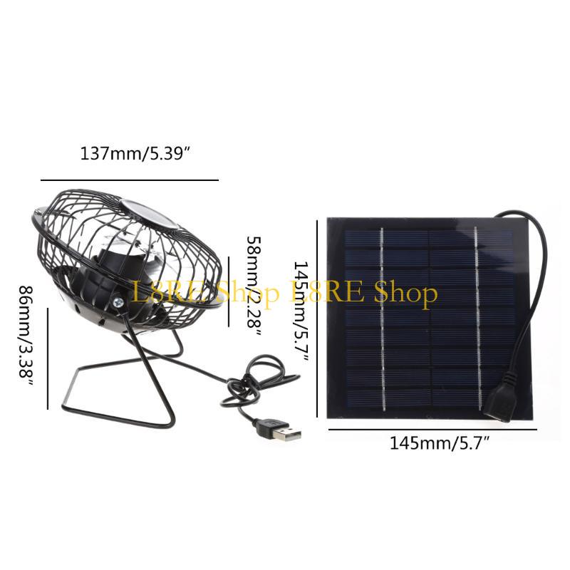 L8RE 5W USB Solar Exhaust Fan Air Extractor Mini Ventilator Solar Panel Powered Fan