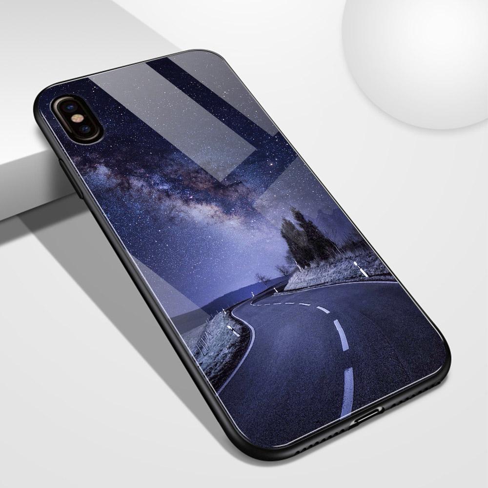 Für iPhone 14 13 12 11 Pro Max Hülle Glas Rückseite Straßenansicht iPhone Xr Hülle Funda für iPhone 6 6s 7 8 14 Plus X Xs Max Xr Se