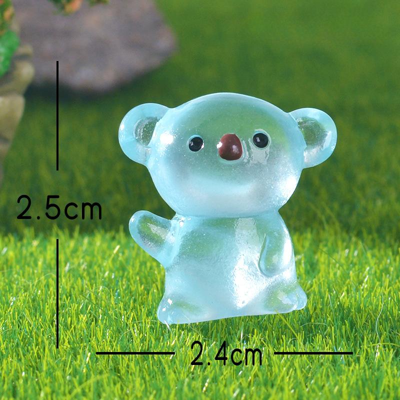 Transparent Resin Luminous Cartoon Koala Luminous Animal Figurine Home Decoration Accessory