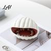 Minimalist Home Decor Ocean Theme Ceramic Jewelry Tray for Vanity Rings Earrings Necklaces Decorative Small Item Organizer Shell/Conch Trinket Dish