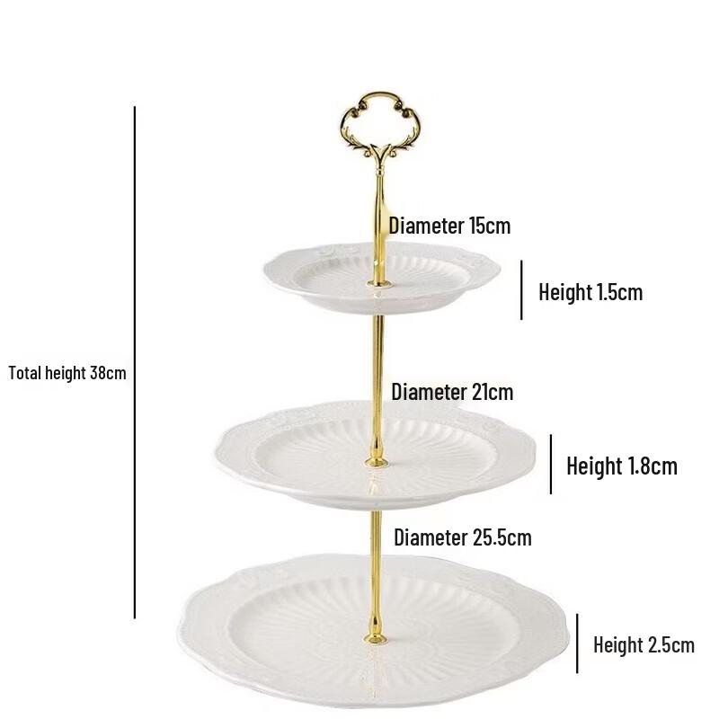 Abay 3-Tier Ceramic Dessert Fruit Plate