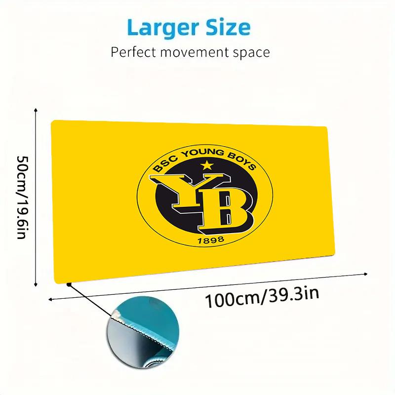 BSC Young Boys Farbiges Mauspads Großes Gaming-Tischkissen Rutschfeste Laptop-Tablet-Große Mauspads XXL-Matte Mini-PC-Spielmatte Mit Verriegeltem Rand