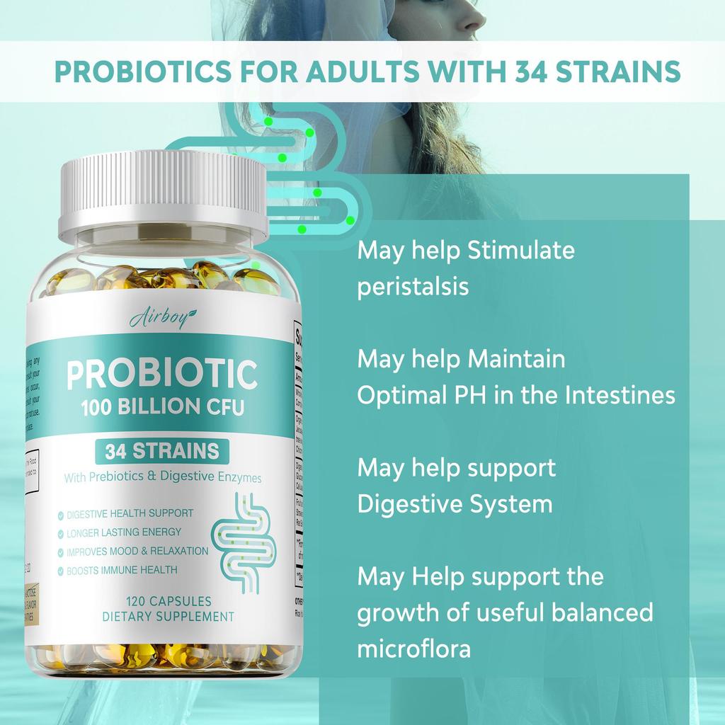 Airboy Probiotic & Digestive Enzyme Capsules - Digestive Health