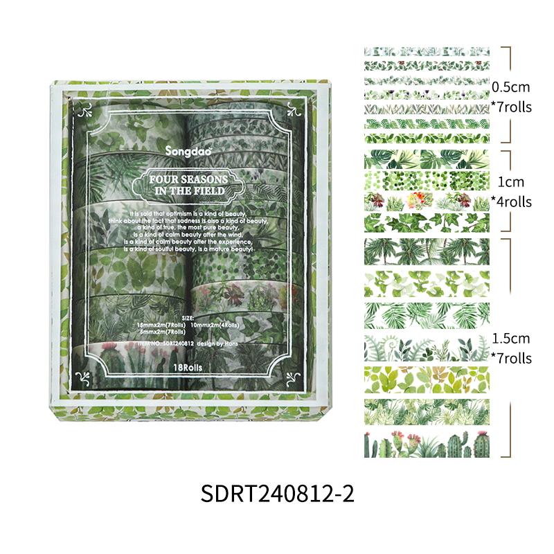 

18 рулонов Four Seasons Washi Tape Set Nature Spring Summer Autumn Winter Flower Paper Masking Tape Decoration Stickers