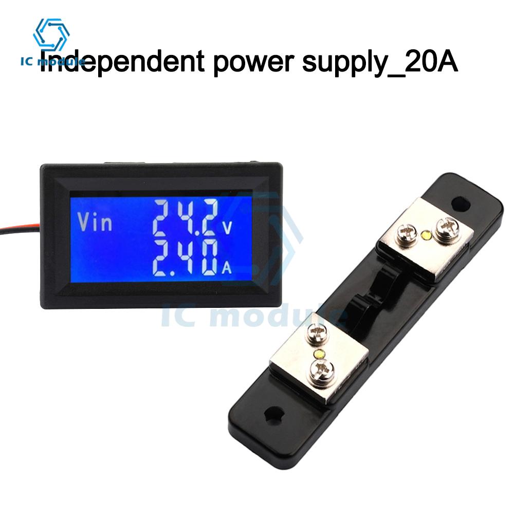 LCD DC DC Meter Head 75mV Digital Display Dual Display Voltage Current Temperature RS485 High Current Modbus Protocol