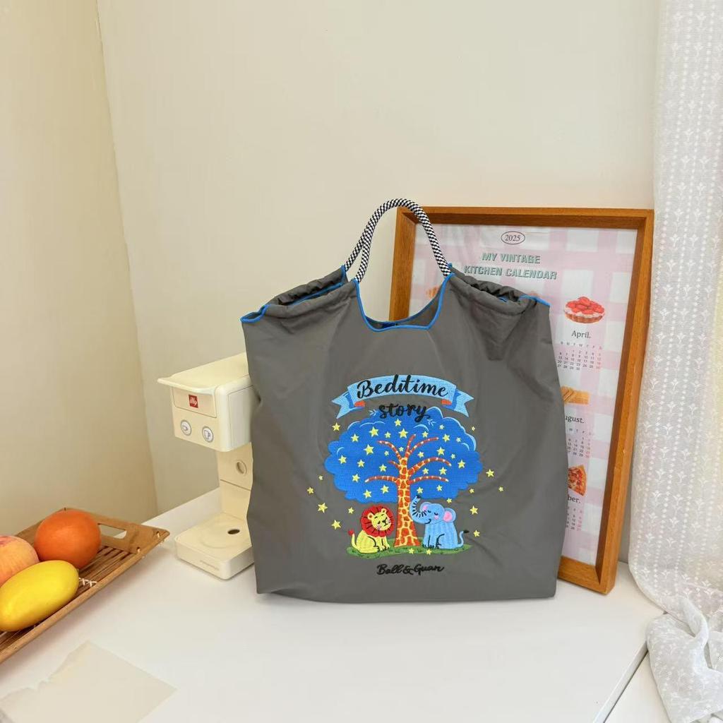 Handgefertigte bestickte Canvas-Tragetasche und Umhängetasche mit großem Fassungsvermögen