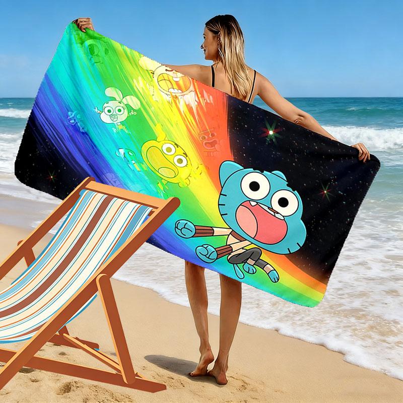 TAWOG Poster Print Beach Towel, Large Soft Quick Dry Towel for Beach Camping Swimming