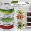 Stainless Steel Sprout Grower 7.8 Inch Stackable 3-Tier Sprouting Trays Round Sprouting Grower Microgreens Propagator