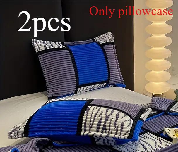 

2pcs/set Flannel Pillowcases 100% Polyester Soft Warm Luxury Bedding Set for All Seasons Modern Simple Bedroom Supplies 48x74cm