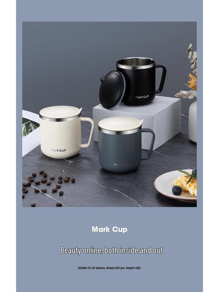Isolierte Edelstahl-Tasse mit Deckel - Langlebig, Büro- & Kinderbecher, Ideales Geschenk für Teeliebhaber