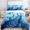 Exquisite Blue Peacock Canary Casal All Season Duvet Cover Bedding Set Soft Quilt Cover and Pillowcases Single/Double/Queen/King