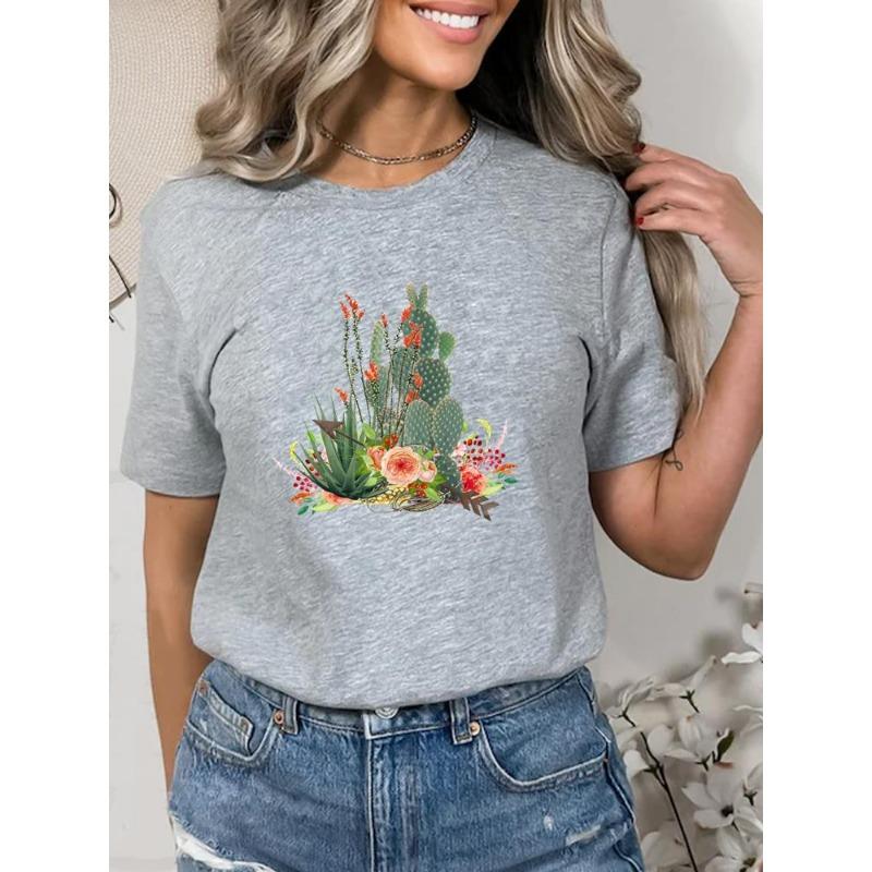 3d pattern printing short-sleeved summer graphic T-shirt ladies fashion women's clothing tops