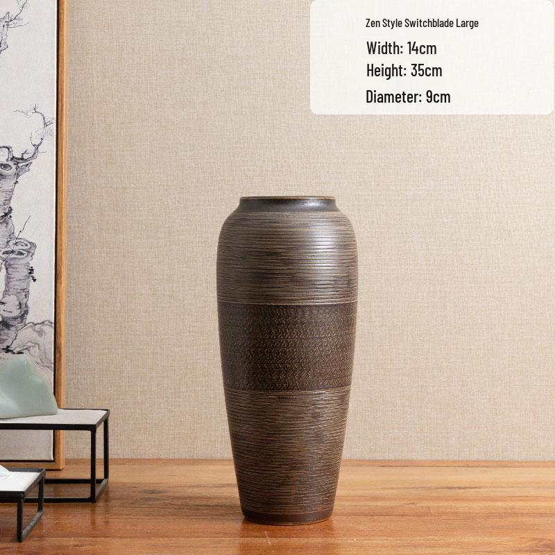 New Chinese Retro Ceramic Vase for Dining Table, Living Room, TV Cabinet Decoration, and Flower Arrangements