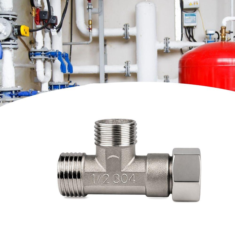 2PCS Stainless Steel Pipe Joint 3 Way 3 Way Diverter Durable Water Pipe Connector  Home Water System