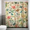 Shower Curtain: Vintage Floral and Butterfly Print for a Charming and Nature-Inspired Bathroom Decor