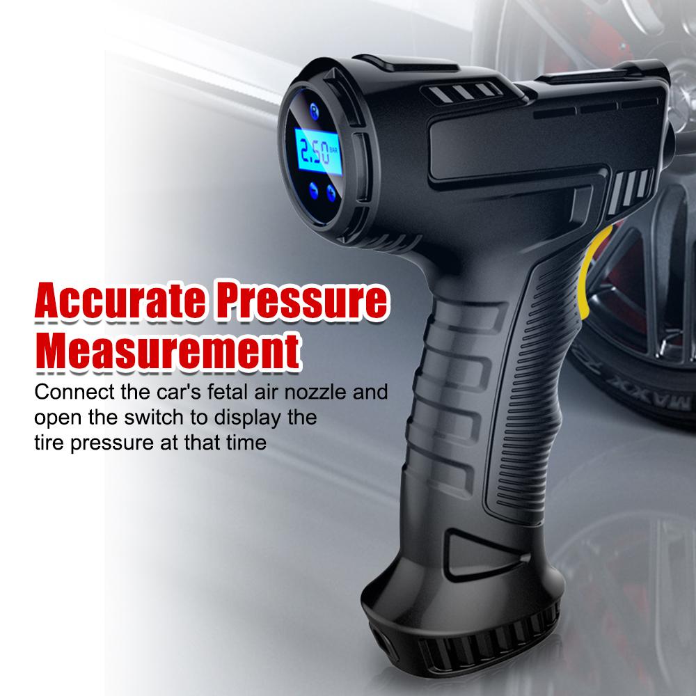 Car Tire Inflator Digital Display Car Air Compressor Portable 120W Inflatable Pump for Car Bicycle 75PSI With LED Light