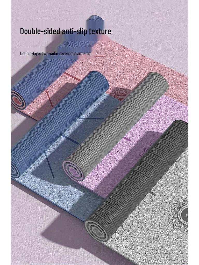 TPE Extra Long, Wide & Thick Non-Slip Odorless Yoga Mat - Shock-Absorbing Fitness Pad