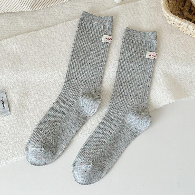 Socken Re Baumwolle Stapelsocken Trend Saison Ideen Garn Ferse Stoffetikett Buchstabe Baumwolle Mittellange Socken