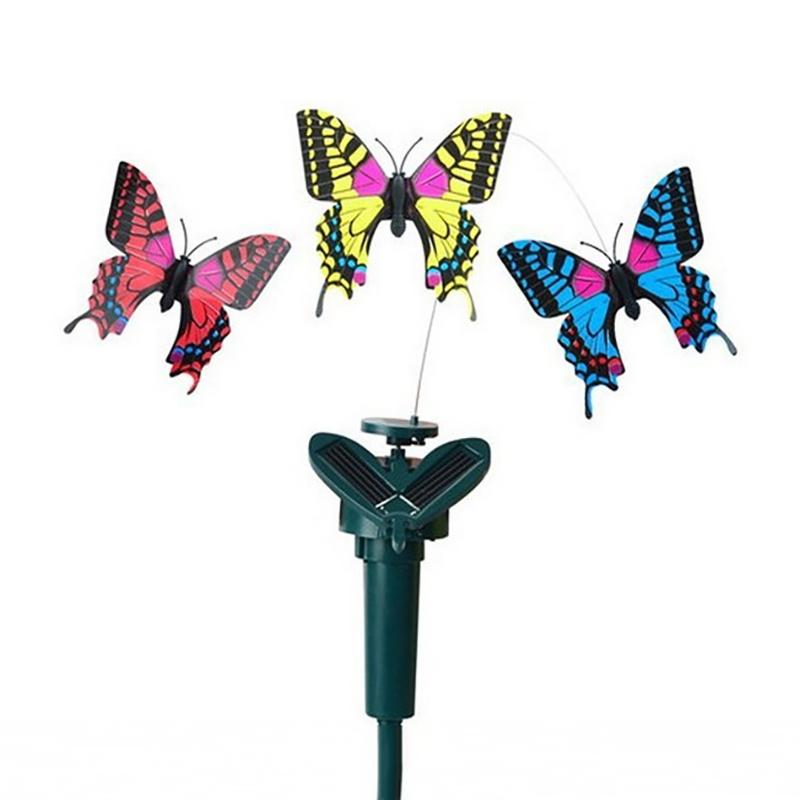 Mariposa Solar Batiente Decoración Exterior Ahorro de Energía Adorno Dinámico Realista para Decoración de Hogar, Patio, Jardín, Césped, Camino