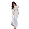 Beautiful Shoulder Host Sequined Evening Dress Banquet Annual Meeting Light Luxury Niche High-end Fishtail Skirt Small Man