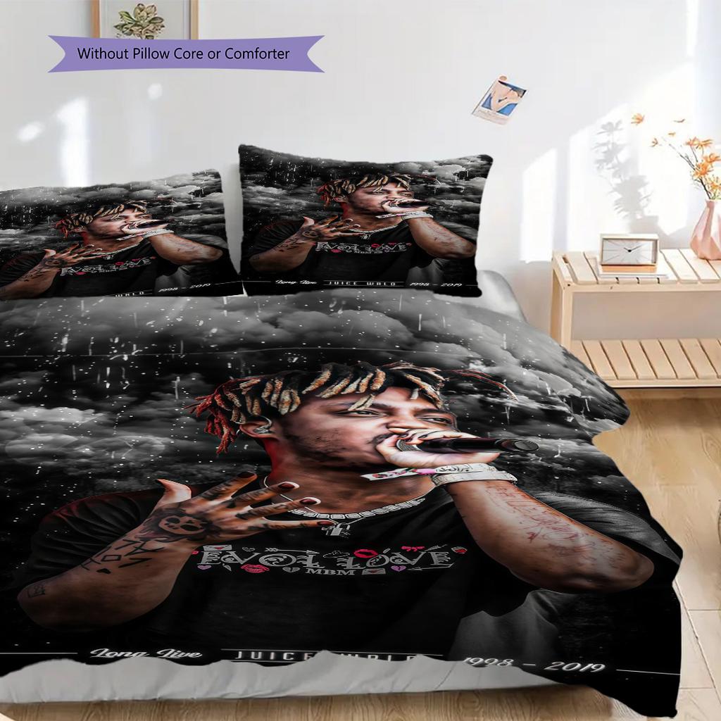 Juice Wrld Celebration Life Music Bedding 1 Duvet Cover 2 Pillowcase Without Core Duvet Cover And Pillowcase Christmas Birthday Gift