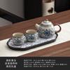 Ru kiln blue and white, one pot and two cups of kung fu tea set, small set, ceramic teapot, tea tray, one or two people drinking tea, tea maker