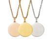 Personalized European Style Geometric Round Stainless Steel Necklace Pendant
