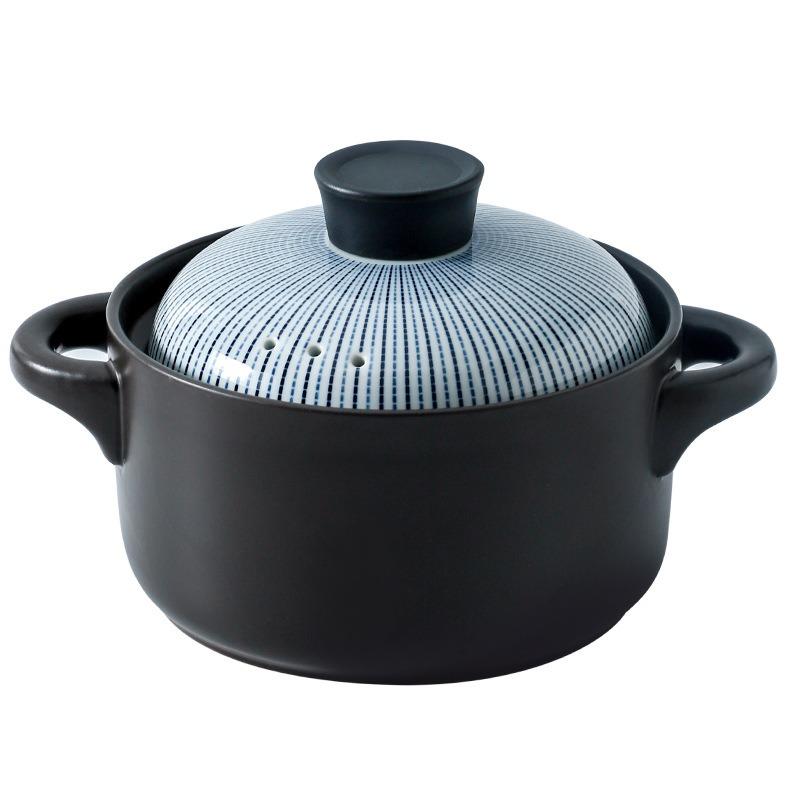 Simple and Creative High-end Light Luxury with Gift Box Set Chaozhou Heat-resistant Casserole Soup Depth and Light Striped Flower Noodles