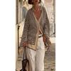 Women Loose Striped Long Sleeve Casual Shirt