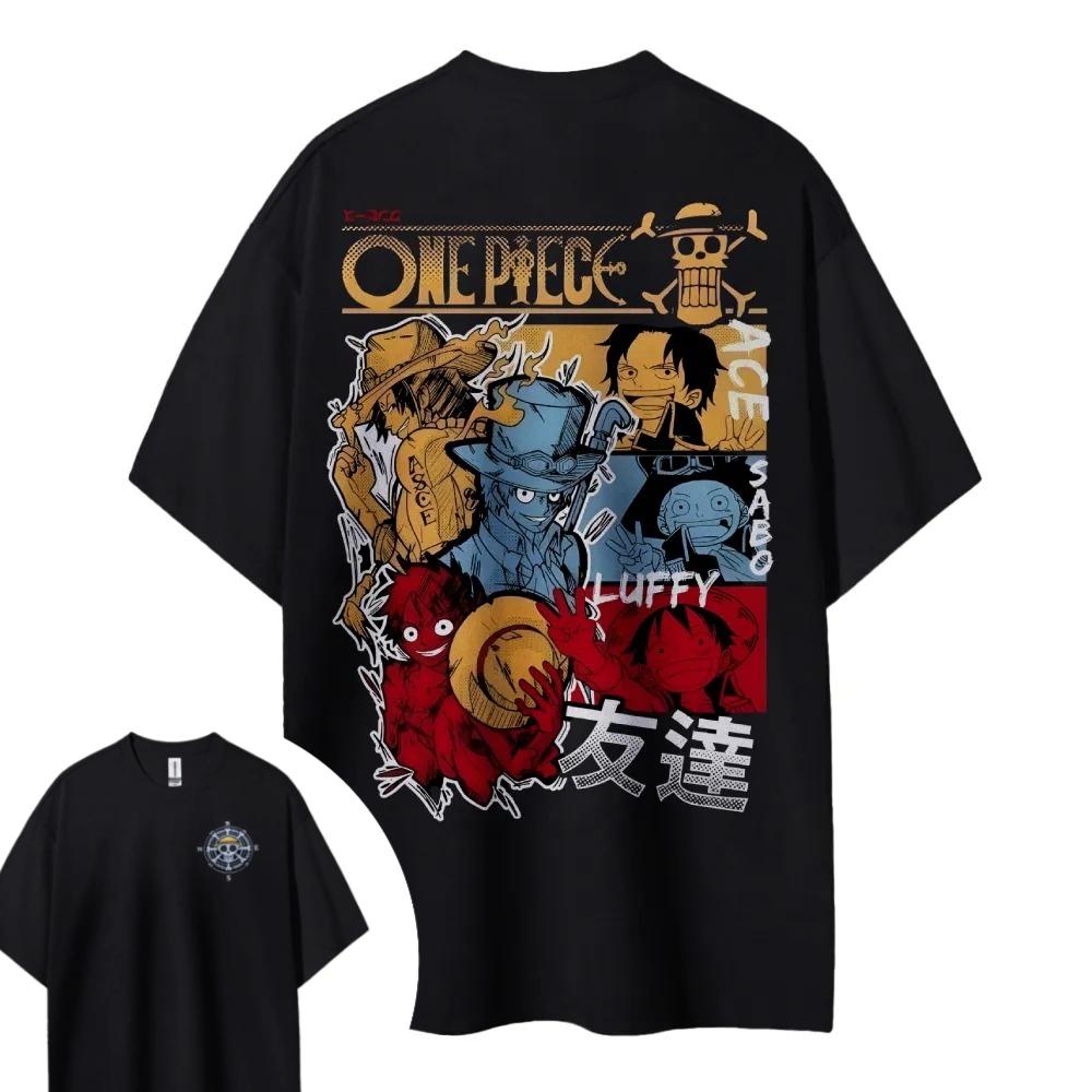 ONE PIECE Three Brothers Short Sleeve Mens and Womens Same Comfortable Short Sleeve Couples Casual Short Sleeve Popular Top