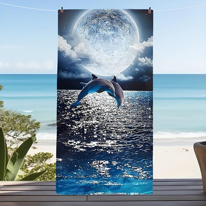 

Moonlit Dolphin Dance Bath Towel - Soft, Absorbent & Stunning Ocean Design for Relaxing Home Decor & Unique Gift Choice 50x100cm